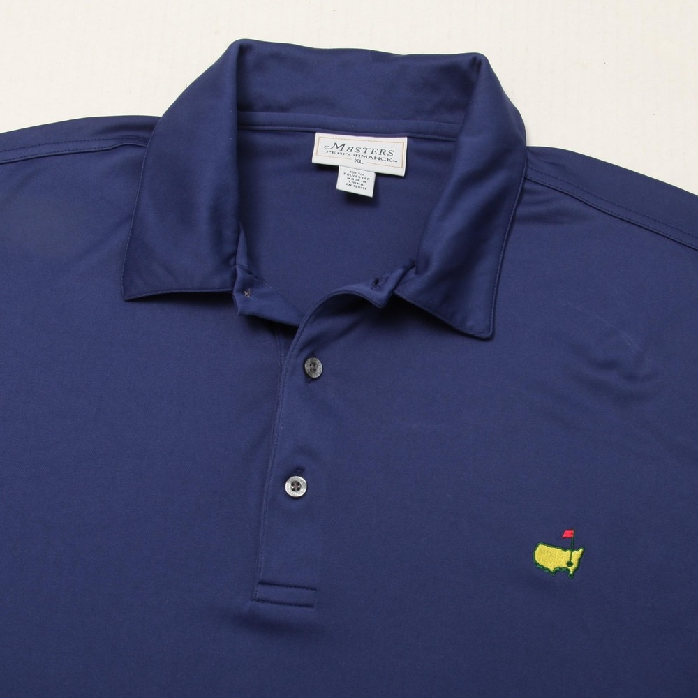 Masters Performance Polo Shirt Mens XL Blue Embroidered Logo Amen Corner Augusta
